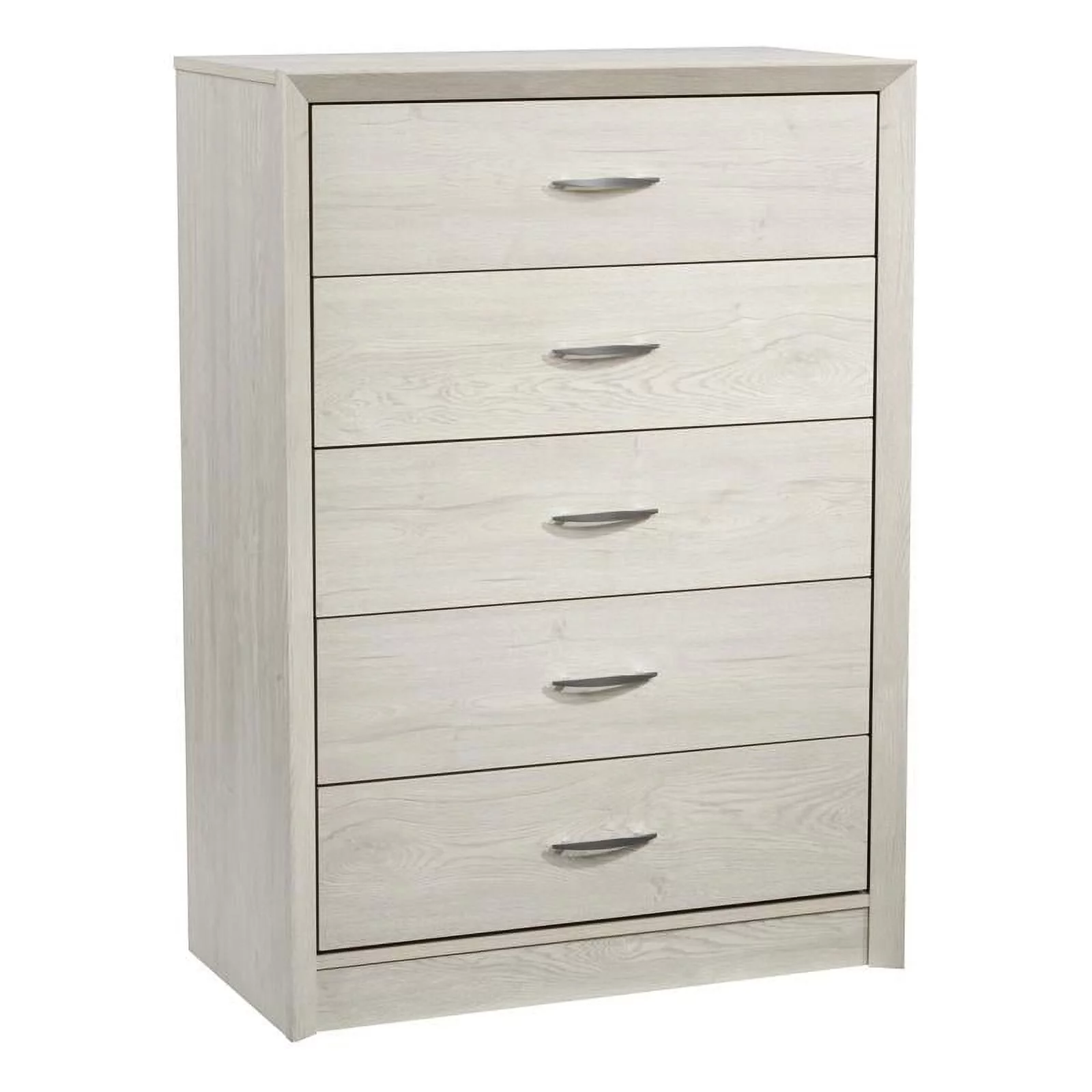Bowery Hill 5-Drawer Mid-Century Engineered Wood Tall Dresser in White