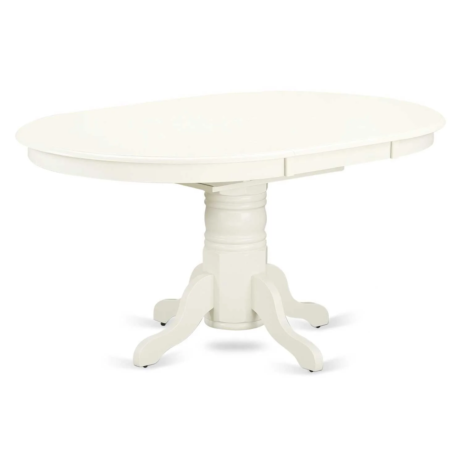 HomeStock 5 Piece Kitchen Set Consists Of An Oval Dining Table With Gothic Grace Leaf And 4 Upholstered Chairs, Linen White