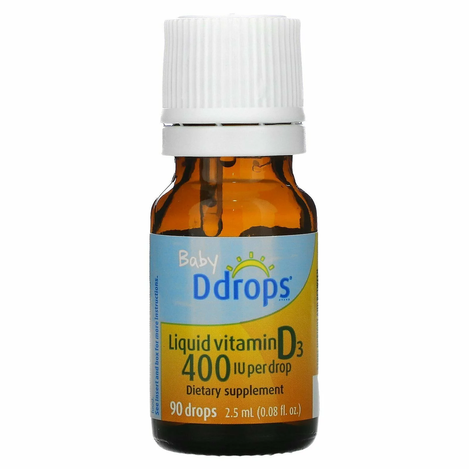 Ddrops Baby Liquid Vitamin D3 400 IU 2.50 mL (90 drops) (Pack of 4)