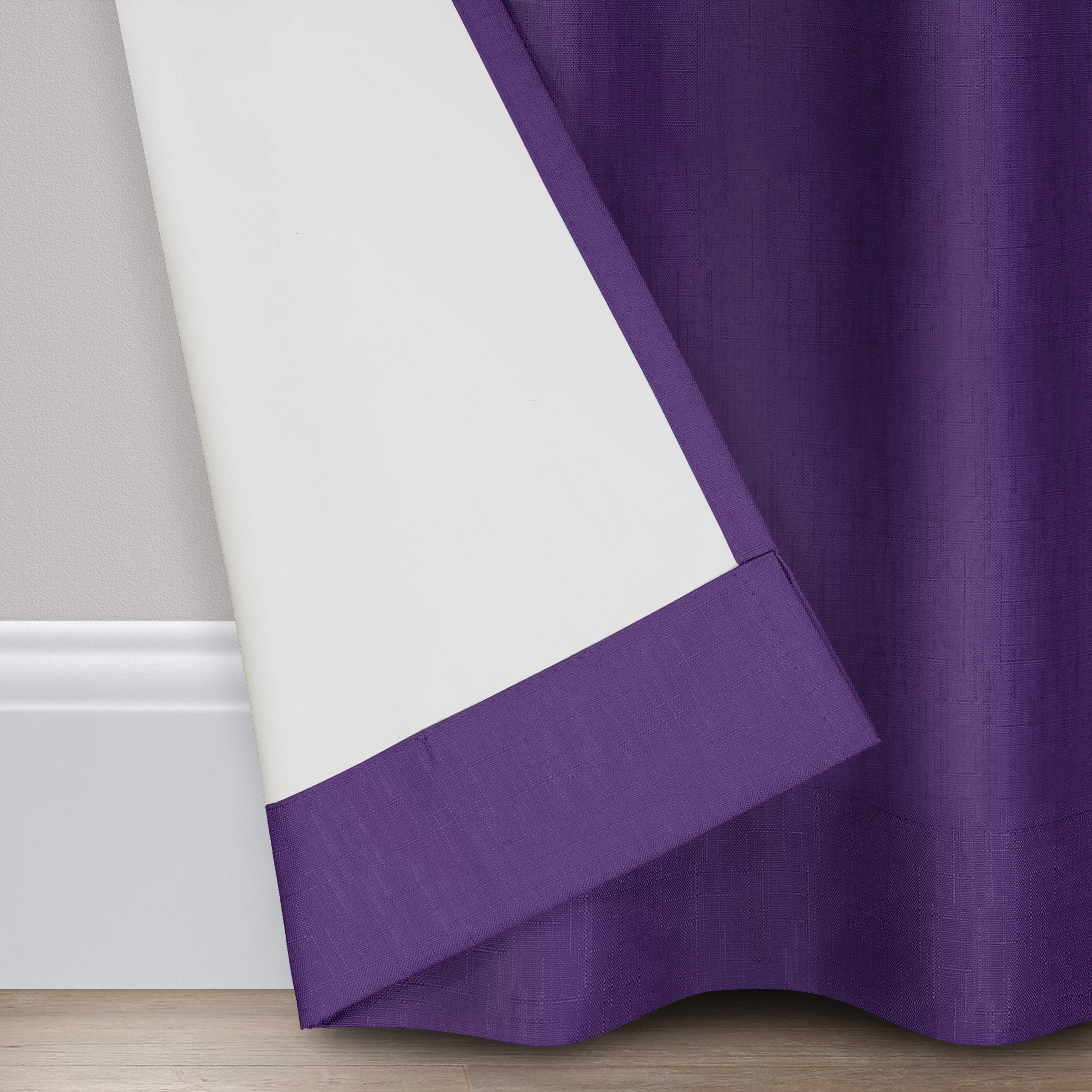 Eclipse Dayton Solid Blackout Rod Pocket Energy-Efficient Curtain Panel, Purple, 42