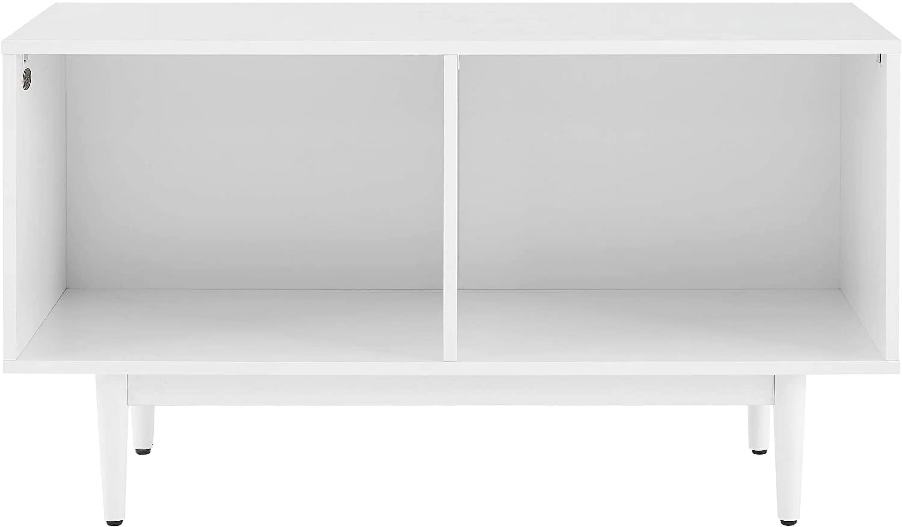 salable Furniture Liam Mid-Century Record Storage Console Cabinet  Medium  Walnut