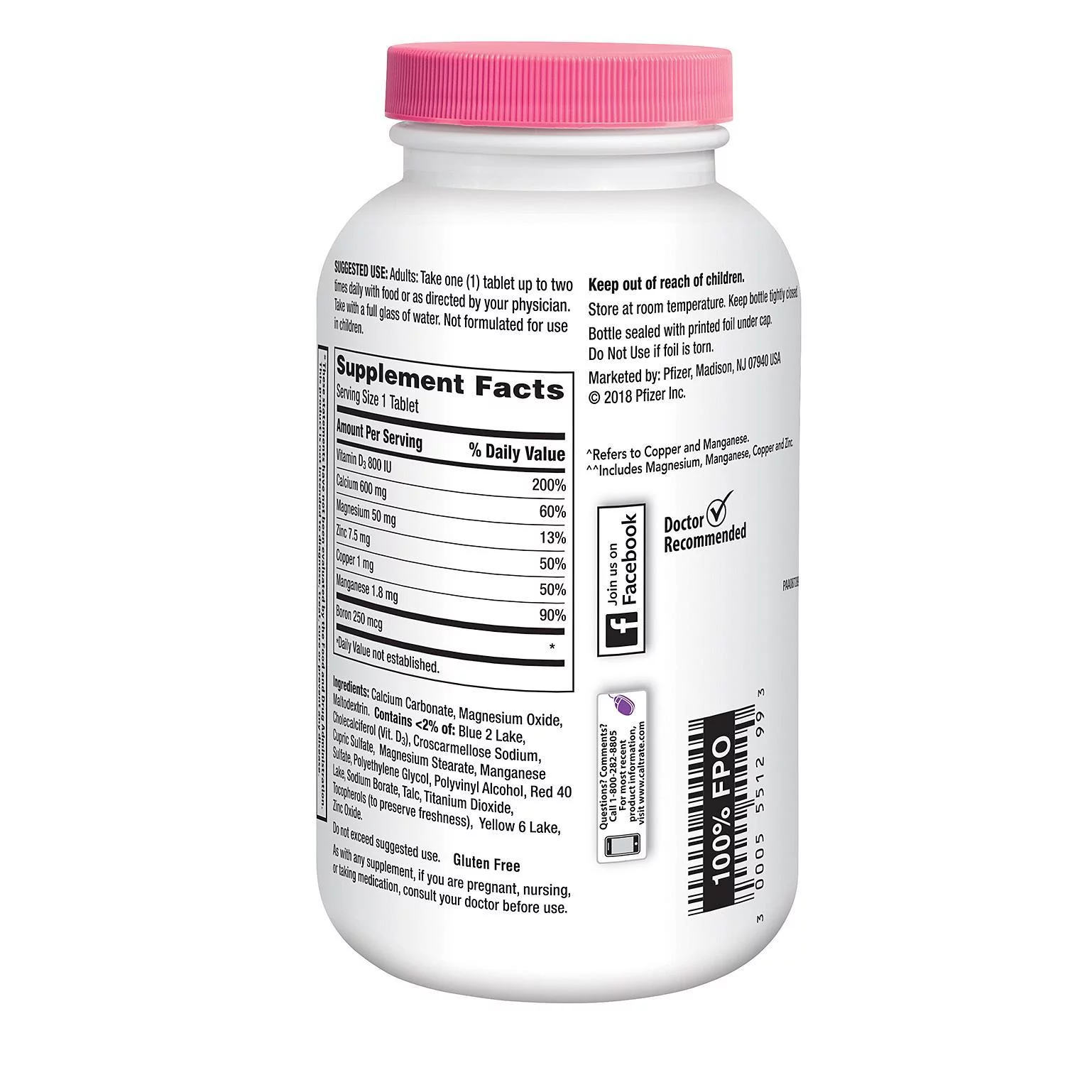 Caltrate 600+D3 Plus Minerals Calcium & Vitamin D3 Supplement Tablet, 600 mg (320 ct.)