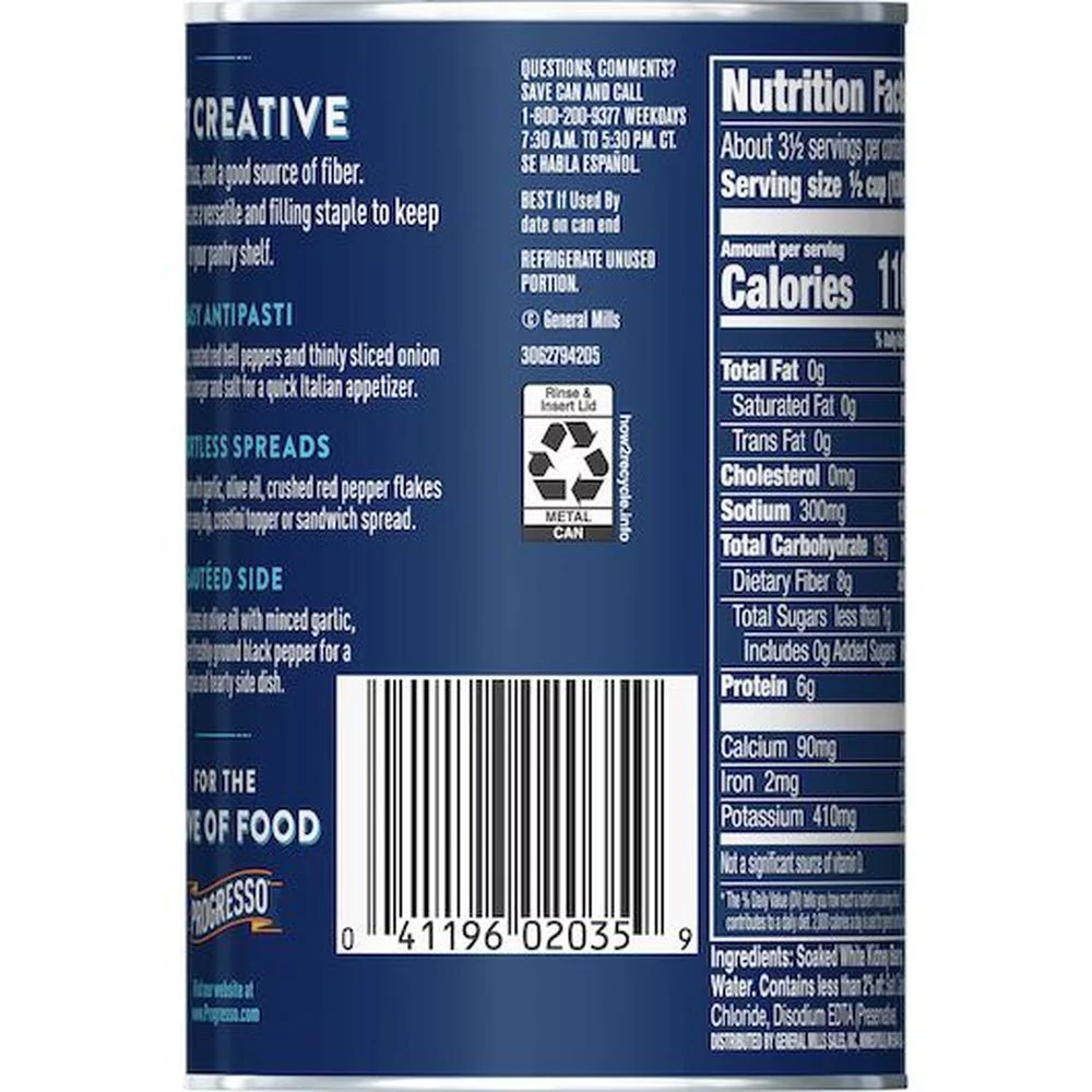 Progresso Cannellini White Kidney Beans, 15 Ounce -- 24 per Case.