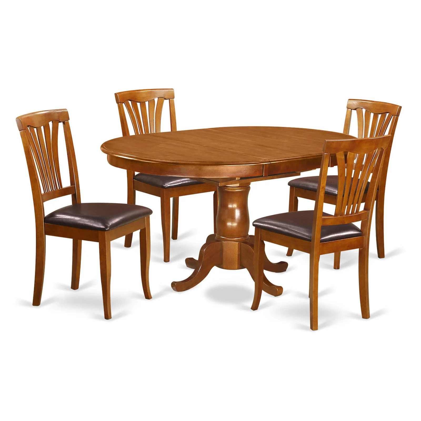 East West Furniture Portland 5 Piece Lath Back Dining Table Set