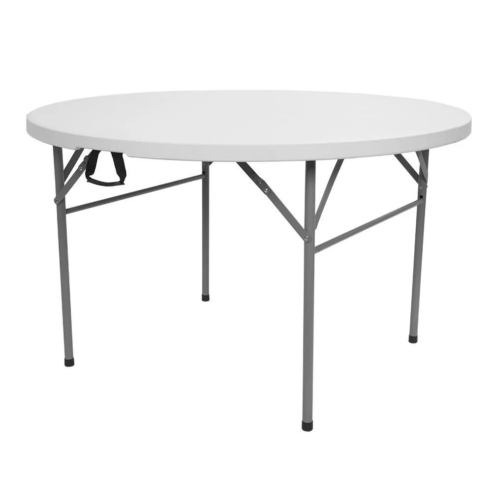 Zimtown 48in Portable Folding Table Round Plastic Surface and Steel Frame for Patry Weeding, Outdoor Indoor