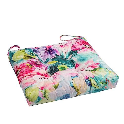 2-Pack Outdoor/Indoor Wicker Patio Seat Cushion Pad with Ties - Dining Chair Cushion, 17