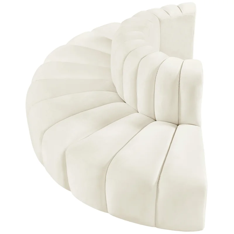 Meridian Furniture Arc Cream Velvet Modular Sofa