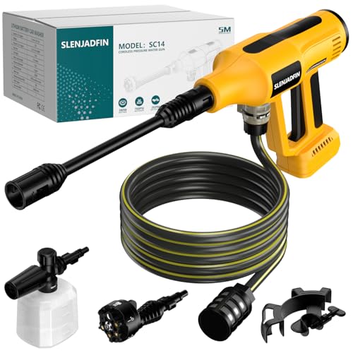 Cordless Pressure Washer for Dewalt 20V Battery 700 PSI Portable Handheld Power Washer with 6-in-1 Nozzle Foam Cannon for Car Floor Fence Wall Cleaning (Battery Not Included)