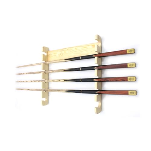 Wall-Mounted Billiard Cue Rack - Holds 6 Cues, Free Standing Pool Cue Storage Stand, Fishing Rod Holder, Indoor Bar Accessory, Elegant Brown Finish