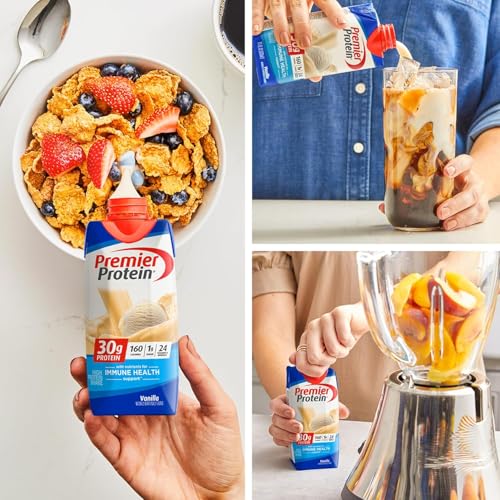 Premier Protein Protein Shake, Cafe Latte, 30g Protein, 1g Sugar, 11 fl oz Pack of 12