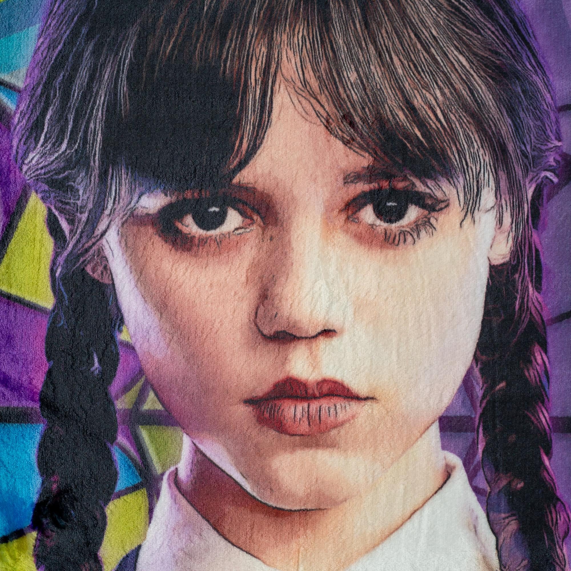 Addams Family Wednesday Signature Pose Raschel Throw Blanket | 45 x 60 Inches