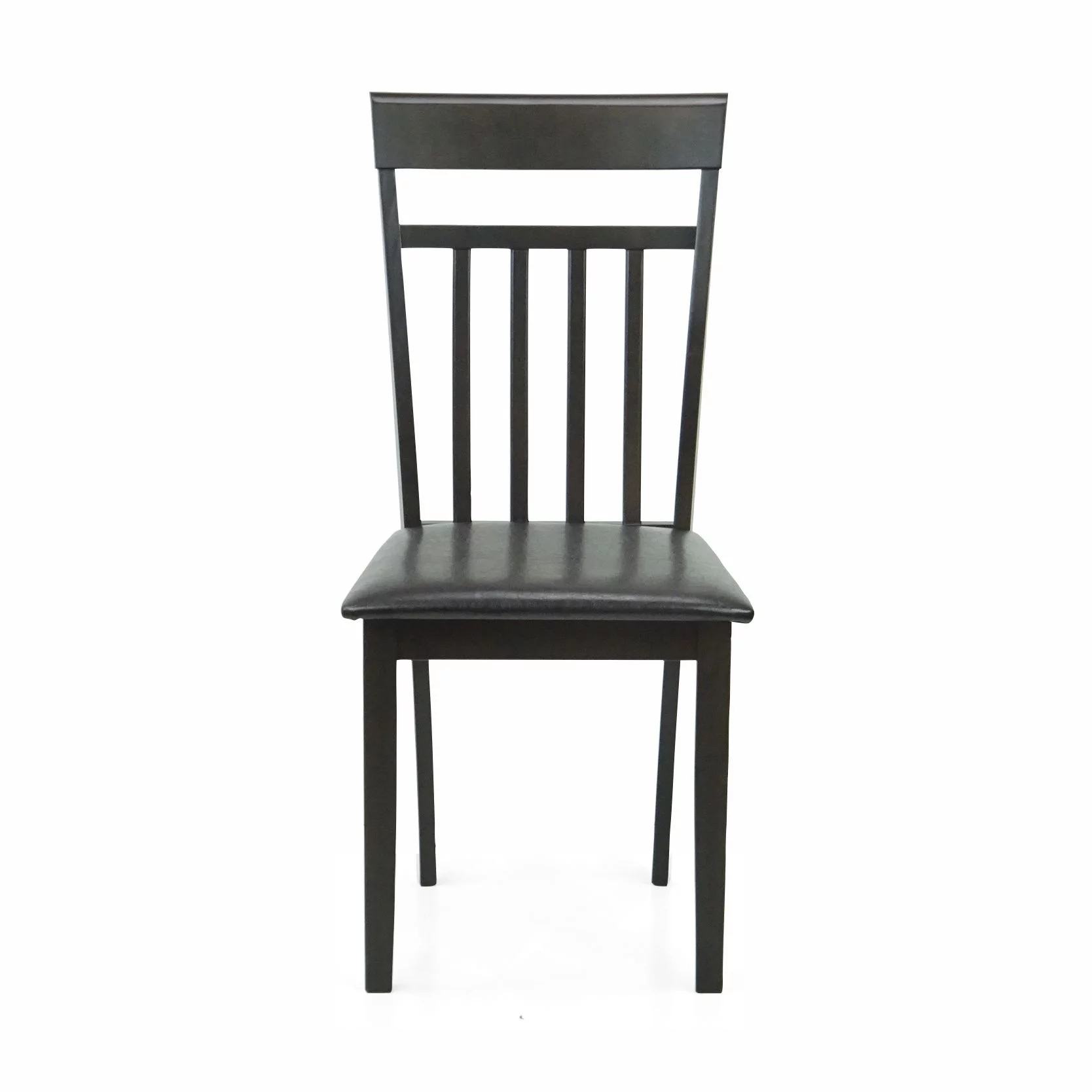Set of 5 pc Table and 4 Side Warm Chairs Solid Wooden Espresso Black Finish