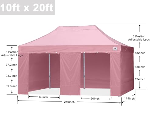 ABCCANOPY Easy Pop Up Canopy Tent with Sidewalls 10x10 Commercial -Series, White