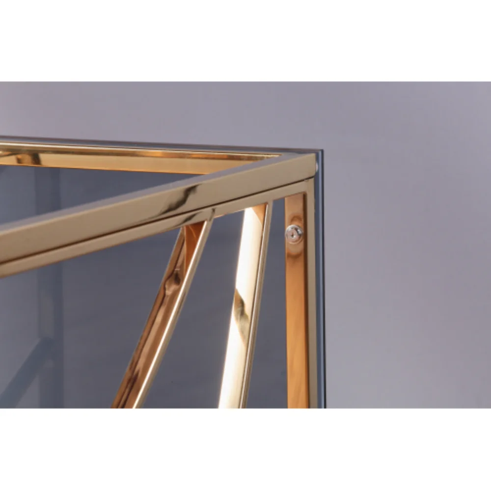 Glass End Table Gold Small Coffee Table Sofa Table