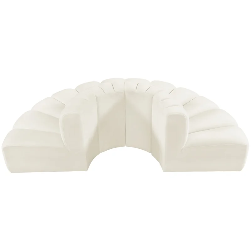 Meridian Furniture Arc Cream Velvet Modular Sofa