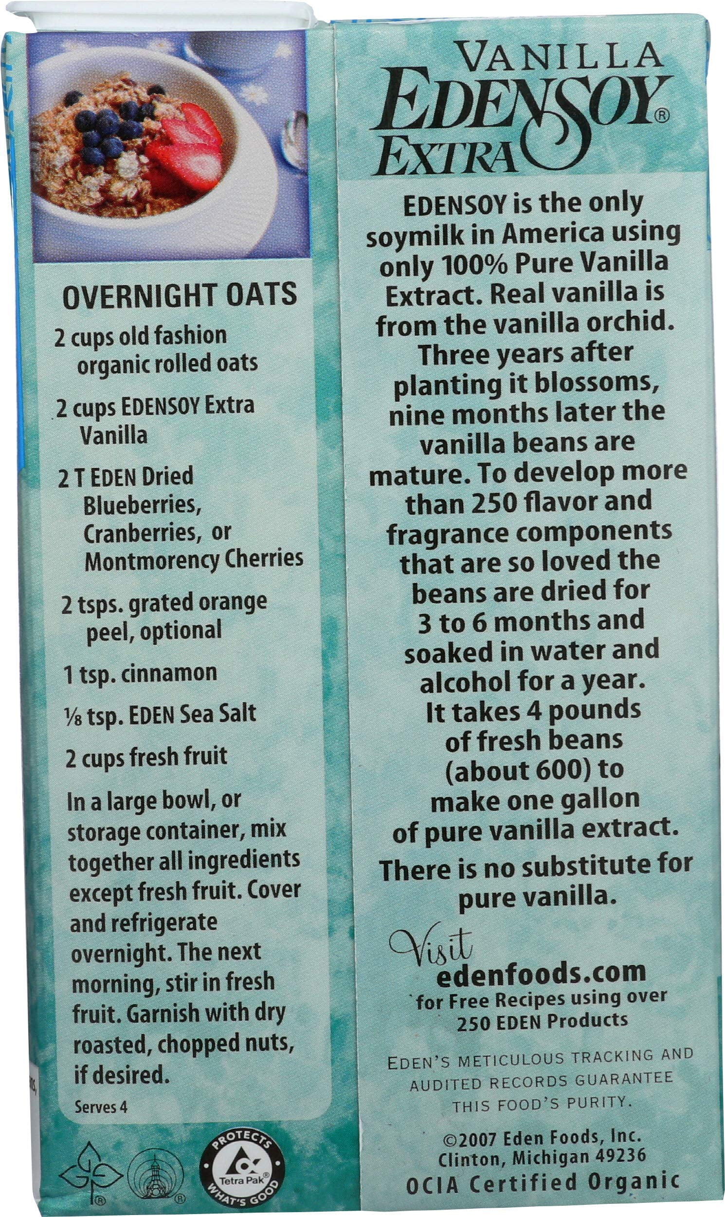 Eden Foods Organic Edensoy Extra Vanilla Soymilk, 32 Ounce