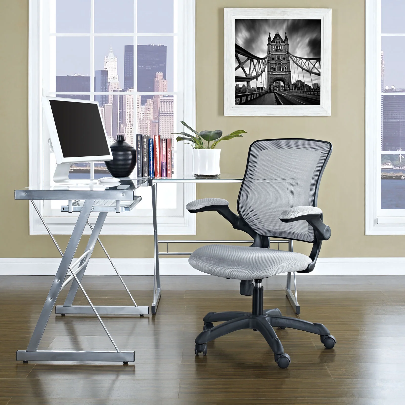 Modway Veer Mesh Office Chair in Gray