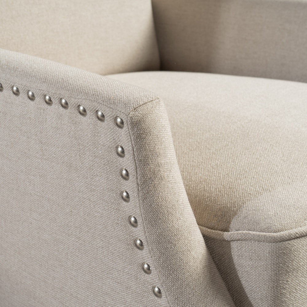 Christopher Knight Home Wescott Wingback Pushback Recliner by  taupe tweed Semi-Firm