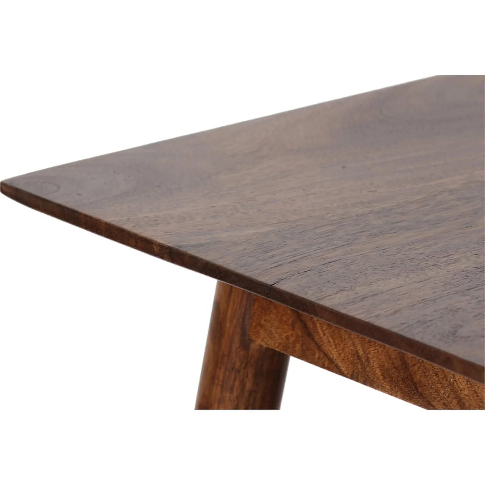 Home Square Modern Solid Acacia Wood End Table in Walnut - Set of 2