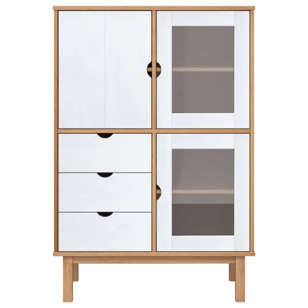 Aibecy Highboard OTTA Brown and White 33.5