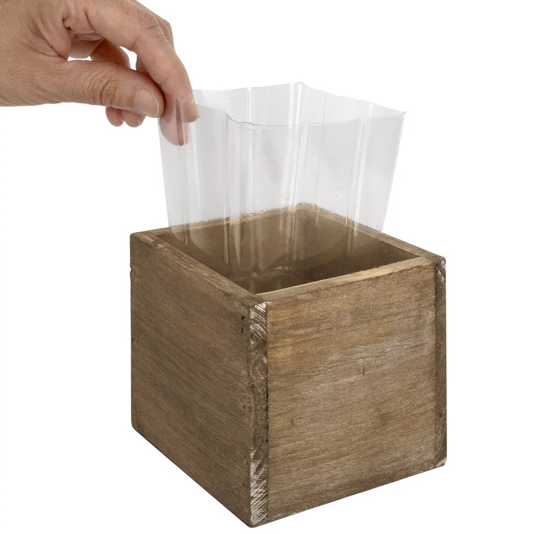 Koyal Wholesale Square Cube Shabby Chic Wood Vase (Pack of 6), 4