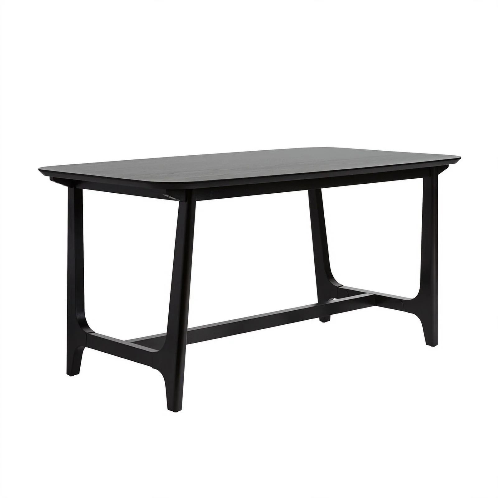 Pemberly Row Modern Solid Wood Trestle Base Dining Table - Black Ash