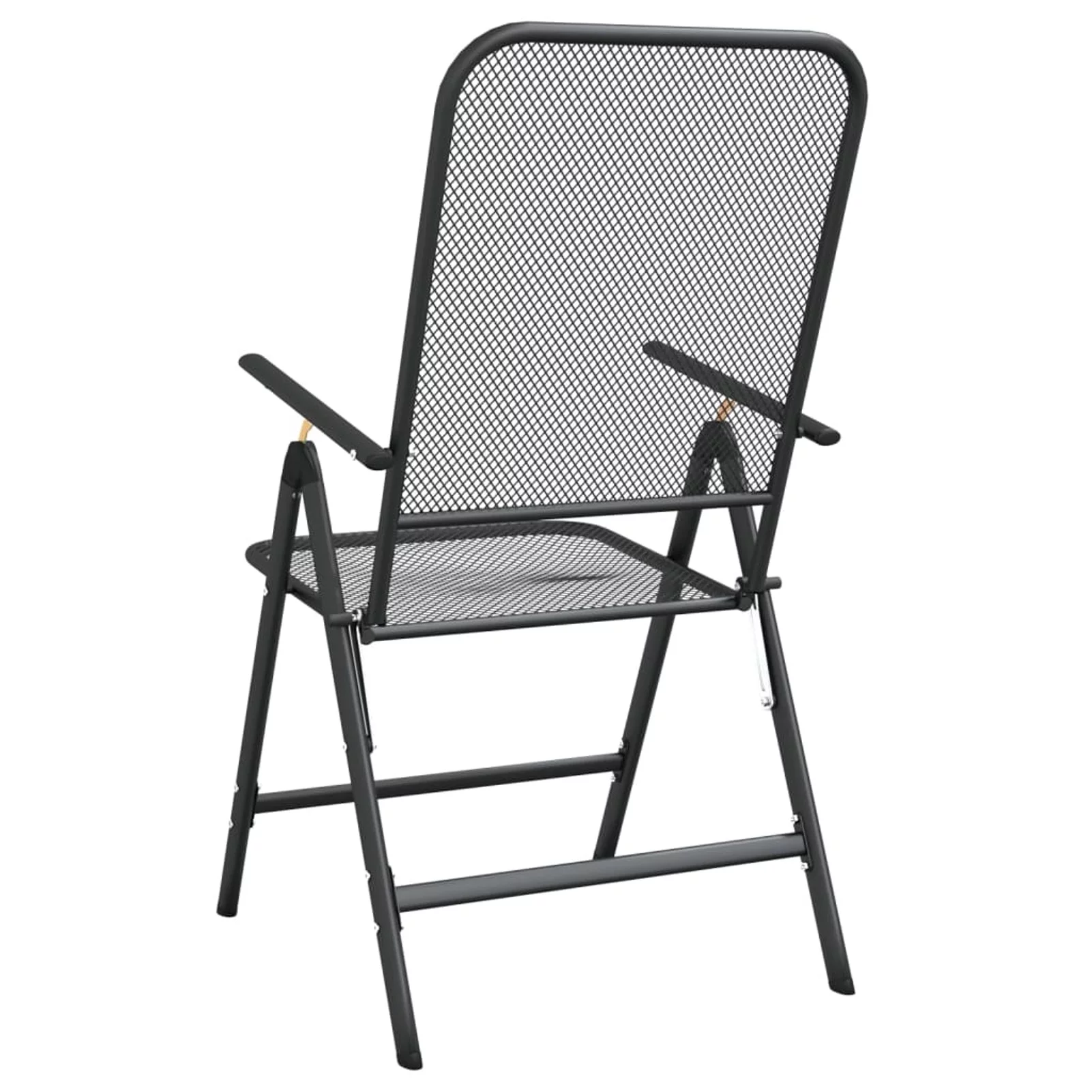 Aibecy Folding Patio Chairs 2 pcs Expanded Metal Mesh Anthracite