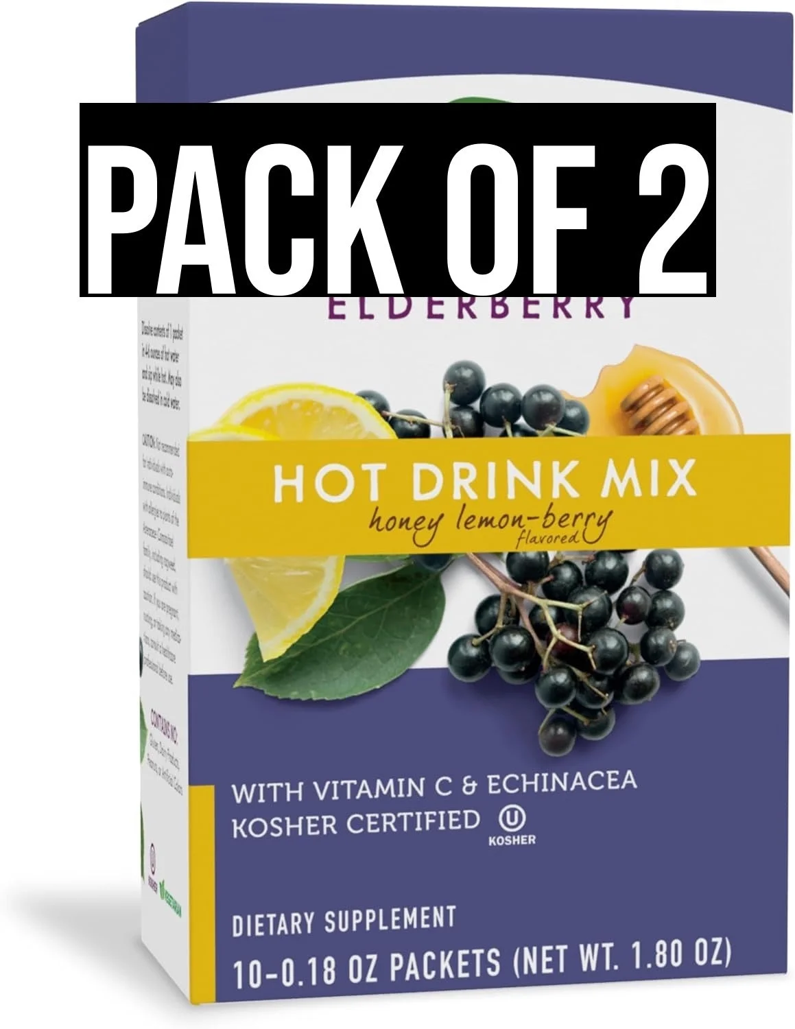 Nature's Way Sambucus Standardized Elderberry Hot Drink Mix - Honey Lemon-Berry