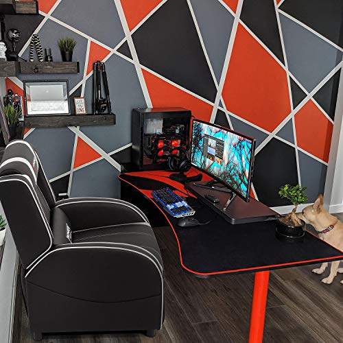 Devoko Massage Gaming Recliner Chair PU Leather Home Theater Seating Single Modern Living Room Sofa Recliners (Red)