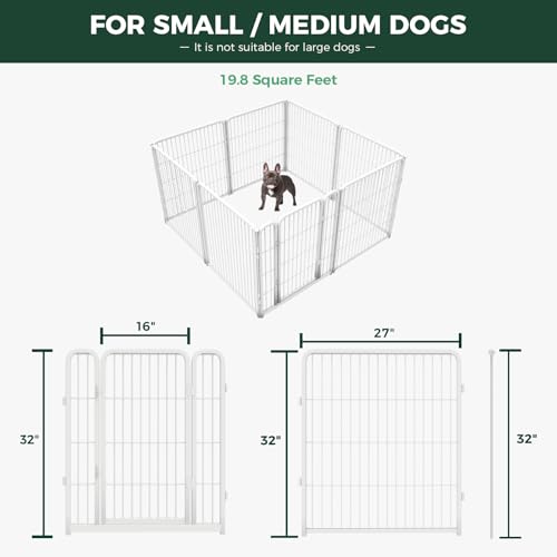 FXW Homeplus Dog Playpen for Indoor Use - Stress-Free and Safe Play, Heavy Duty 32 Inch 6 Panels Dog Pen for Puppies, Small and Medium Dogs, Black│Patented