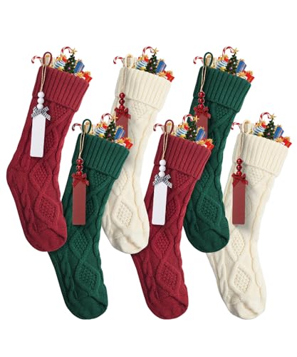 Mr. Pen- Personalized Christmas Stockings with Wooden Name Tags, Set of 6, 18