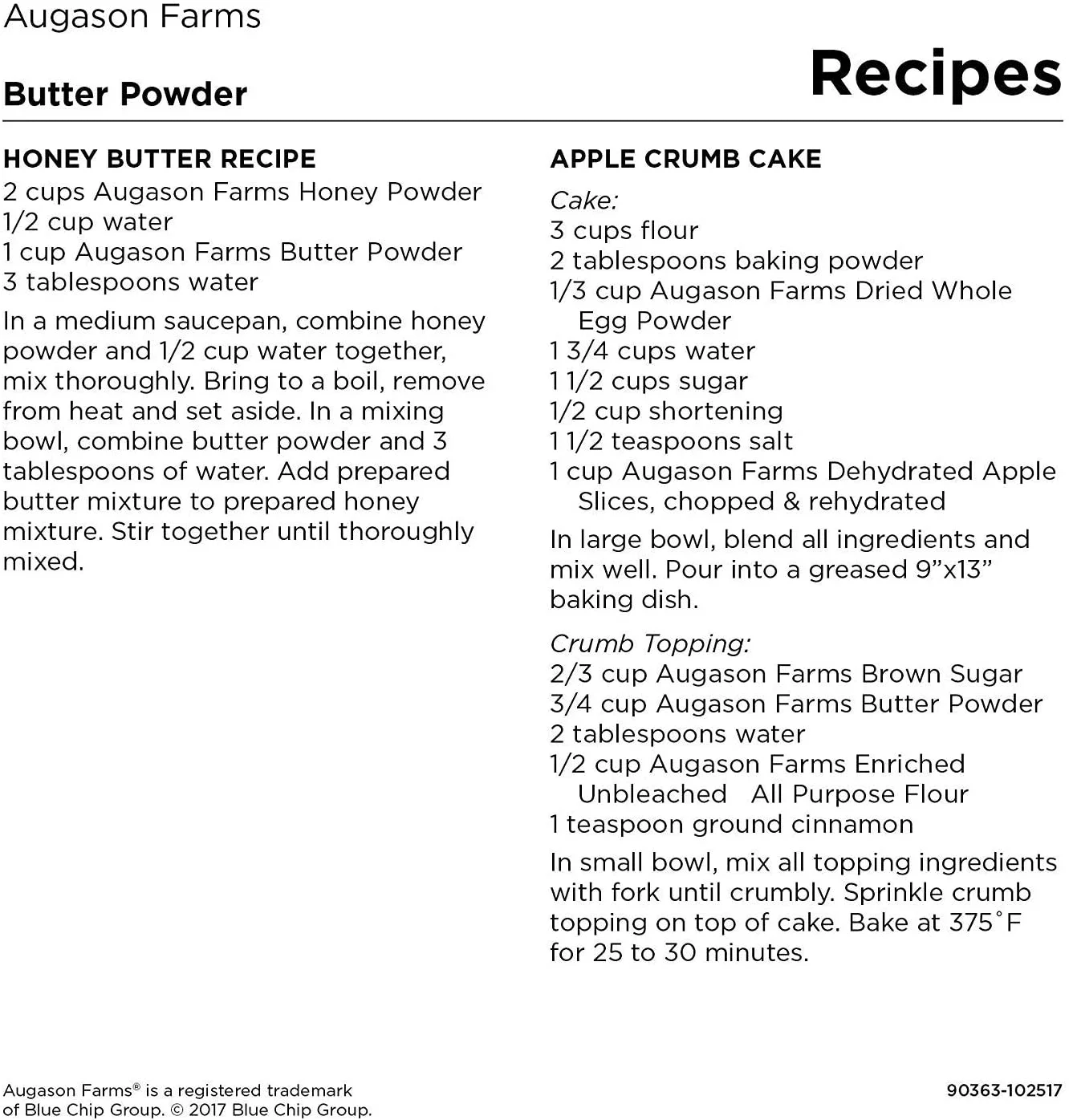 Augason Farms Butter Powder 2 lbs 4 oz No. 10 Can