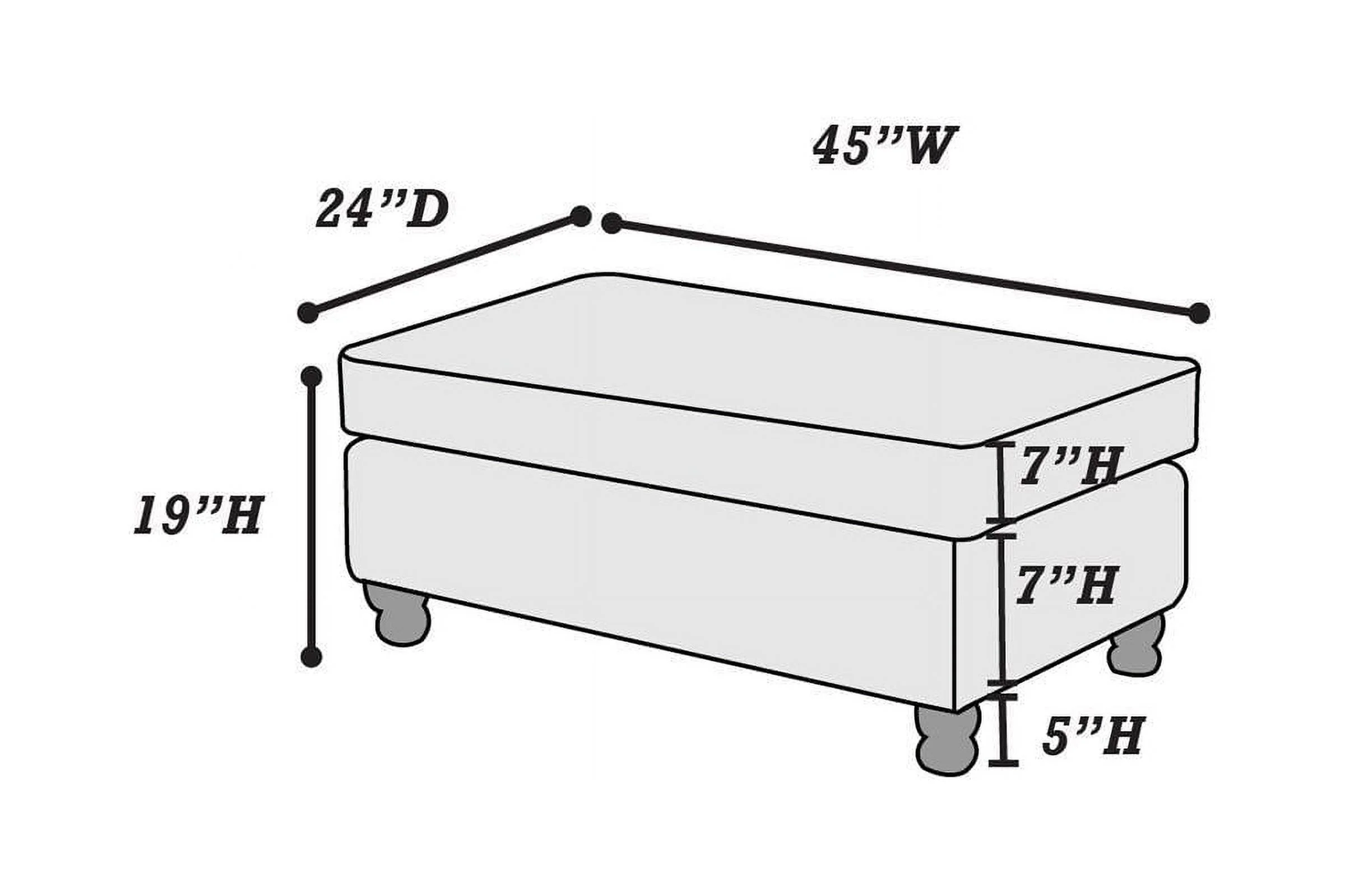 Cocktail Ottoman Wooden Legs - Grey