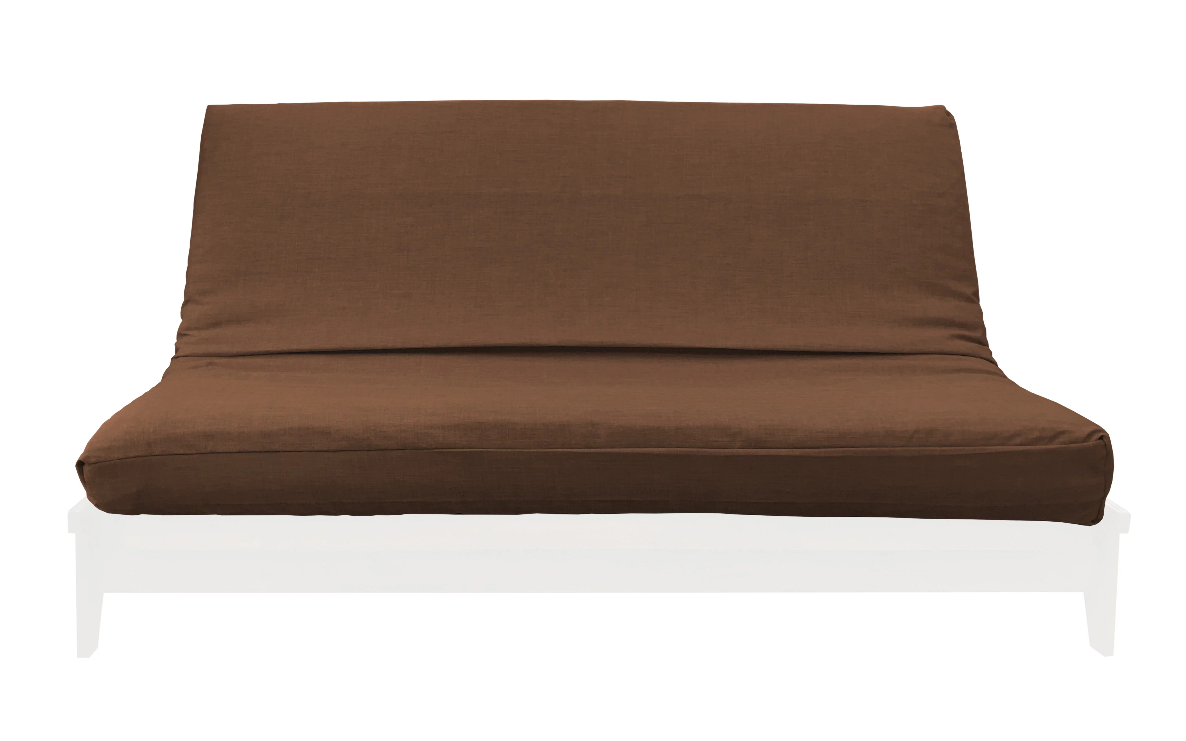 Linen Texture Polyester Futon Cover by Prestige Furnishings - Medley Collection - Solid Chocolate - King Size (78