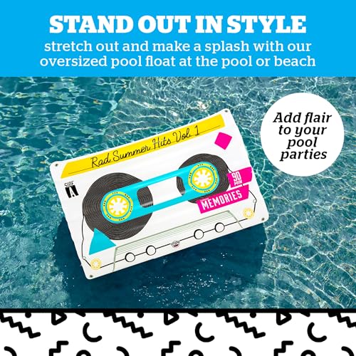 BigMouth Inc. Giant Retro Pool Float, Blow Up Pool Raft, Over 5 Feet Long, Durable Inflatable Summer Party Water Toy