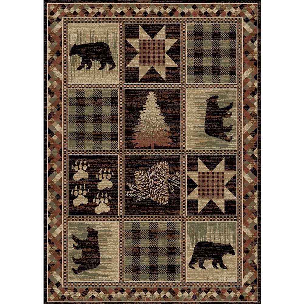 Mayberry Rug HS9648 2X8 2 ft. 2 in. x 7 ft. 7 in. Hearthside Hollow Point Area Rug, Brown
