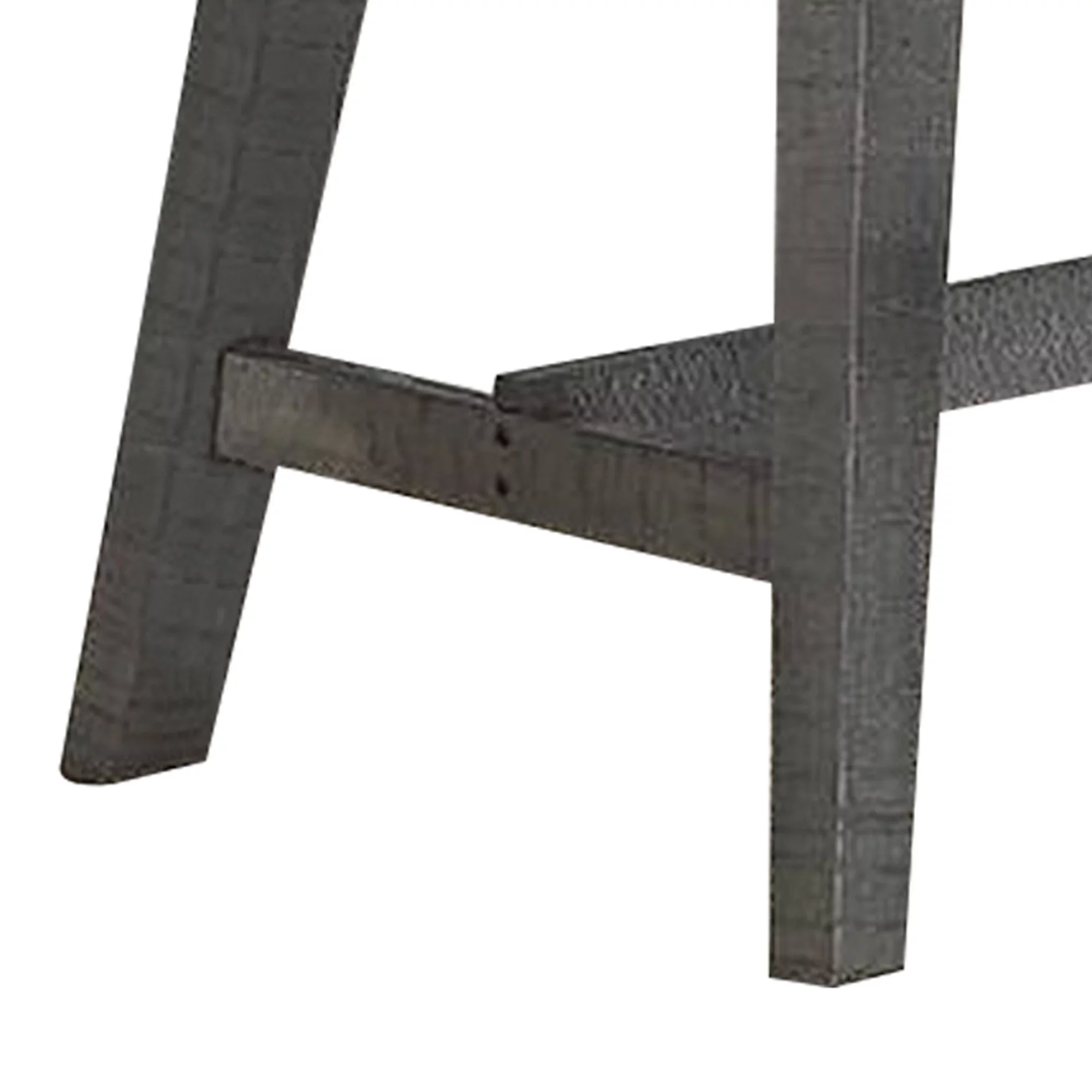 Benjara Alix 72 Inch Rectangular Dining Table, Flared Legs, Classic Distressed Gray