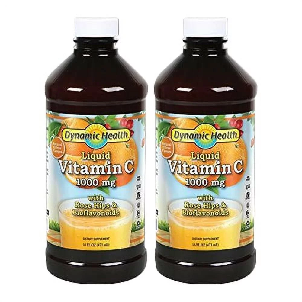 Dynamic Health Liquid Vitamin C with Rose Hips 16 oz ( 2 Pack )