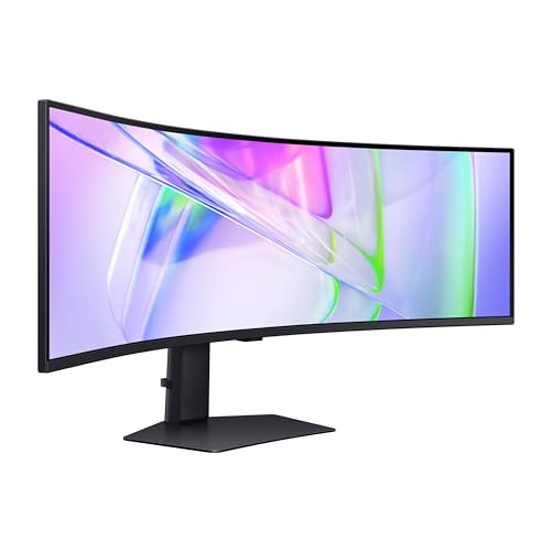 Samsung 49” Business Curved Ultrawide Dual QHD Computer Monitor, USB-C, DisplayPort, HDMI, 120Hz, VESA DisplayHDR 400, Built-in Speakers, Height Adjustable Stand, Eye Care, LS49C954UANXZA, 2024