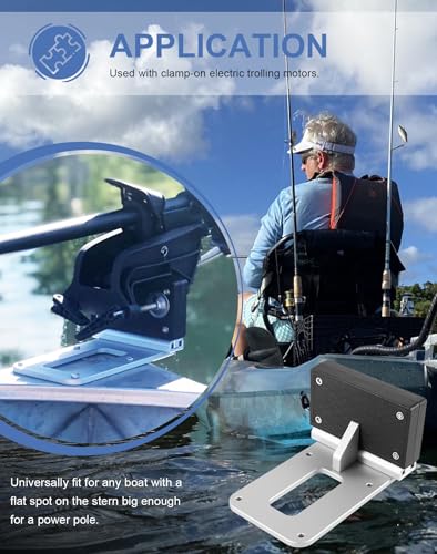 Universal Transom Trolling Motor Mounting Bracket for Kayaks/Kayak Marine Board Backing Plate Mount Bracket for Clamp-on Electric Trolling Motors