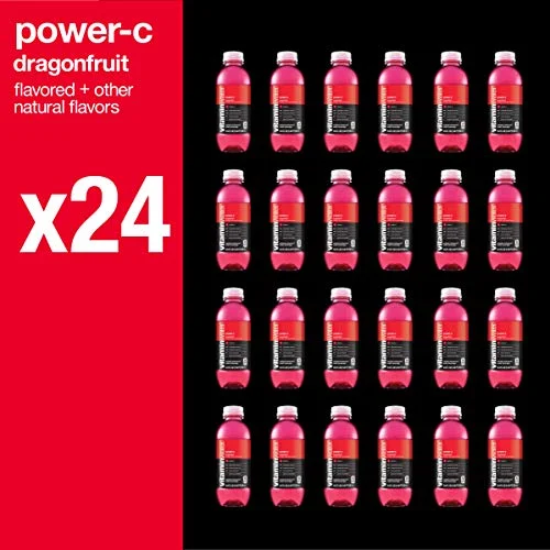 vitaminwater power-c electrolyte enhanced water w/ vitamins, dragonfruit drinks, 16.9 Fl Oz (Pack of 24)