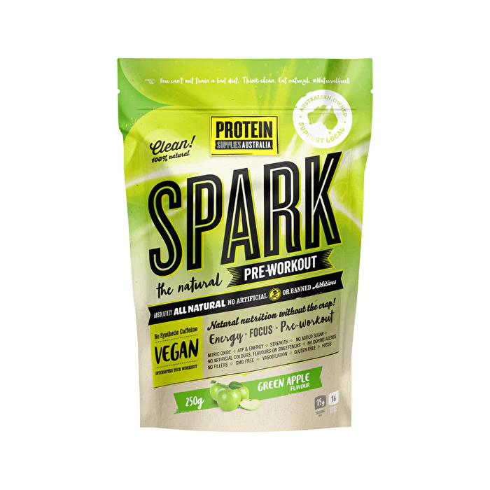 Protein Supplies Australia Spark All Natural Pre-workout Green Apple 250g