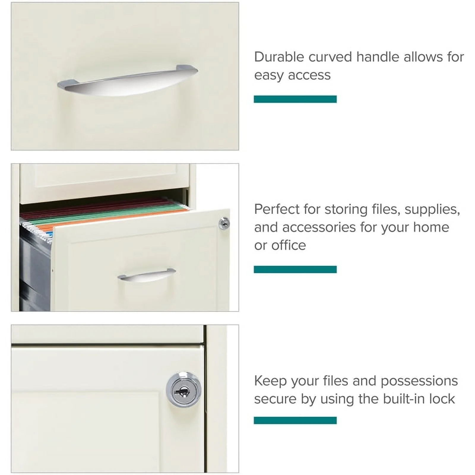 Scranton 2 Drawer Steel Mobile File Cabinet in Pure White