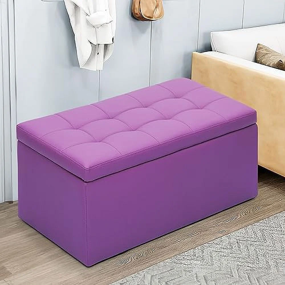 Rectangle Living Unfold  Bench Footstools Seat End Coffee Table Ottoman  Black