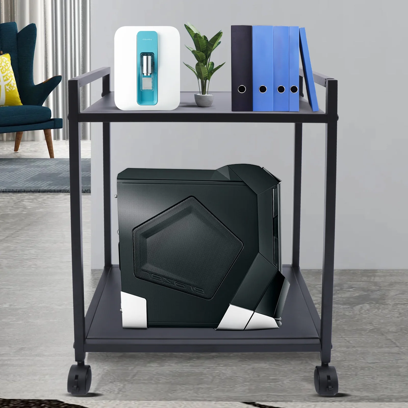 TOOL1SHOoo Computer Tower Stand, 2Tier Stand, CPU Stand PC Stand with Lockable Wheels US