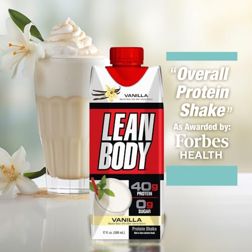 Labrada Lean Body Ready-to-Drink Strawberry Protein Shake, 40g Protein, Whey Blend, 0 Sugar, Gluten Free, 22 Vitamins & Minerals, 17 Ounce (Recyclable Carton & Lid - Pack of 12) LABRADA