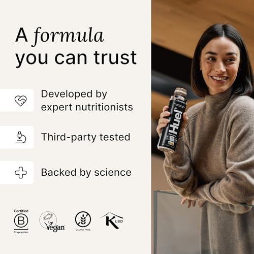 Huel Ready-to-Drink | Chocolate Meal Replacement Drink | High Protein Drink | Nutritionally Complete, Low Sugar, High Fiber, Plant Based, Vegan, Healthy | 20g Protein Per Bottle | 16.9 Fl Oz (12 Pack)