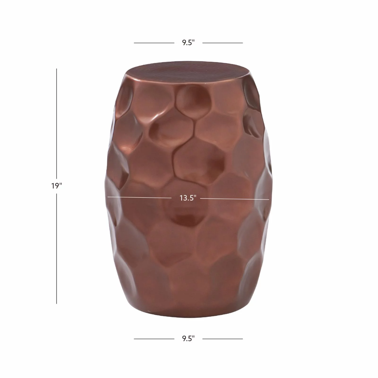 Linon Hewitt Aluminum Side Table in Antique Copper