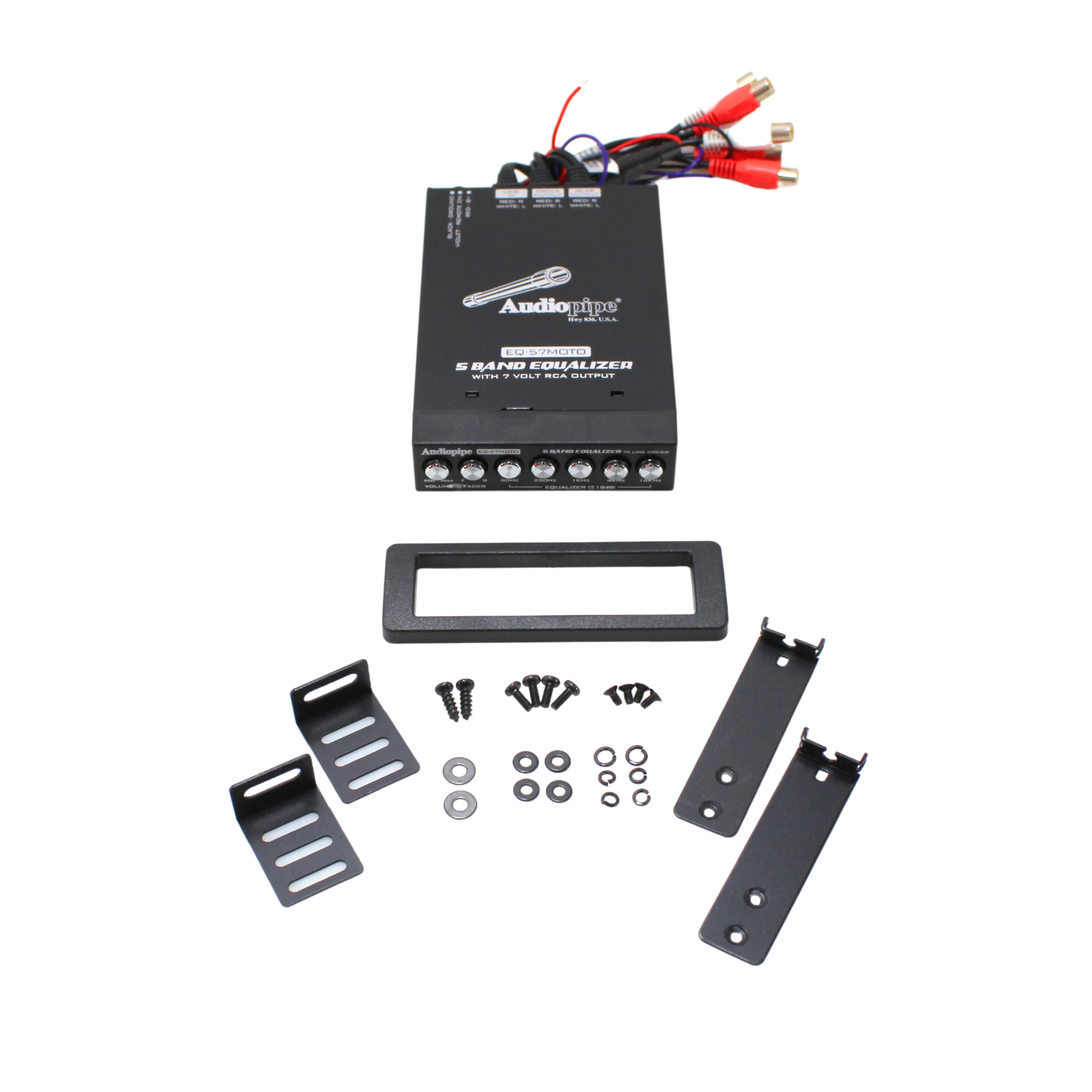 5 Band Graphic Equalizer 7 Volt Line Driver Flush Mount Mobile Audio EQ-57MOTO