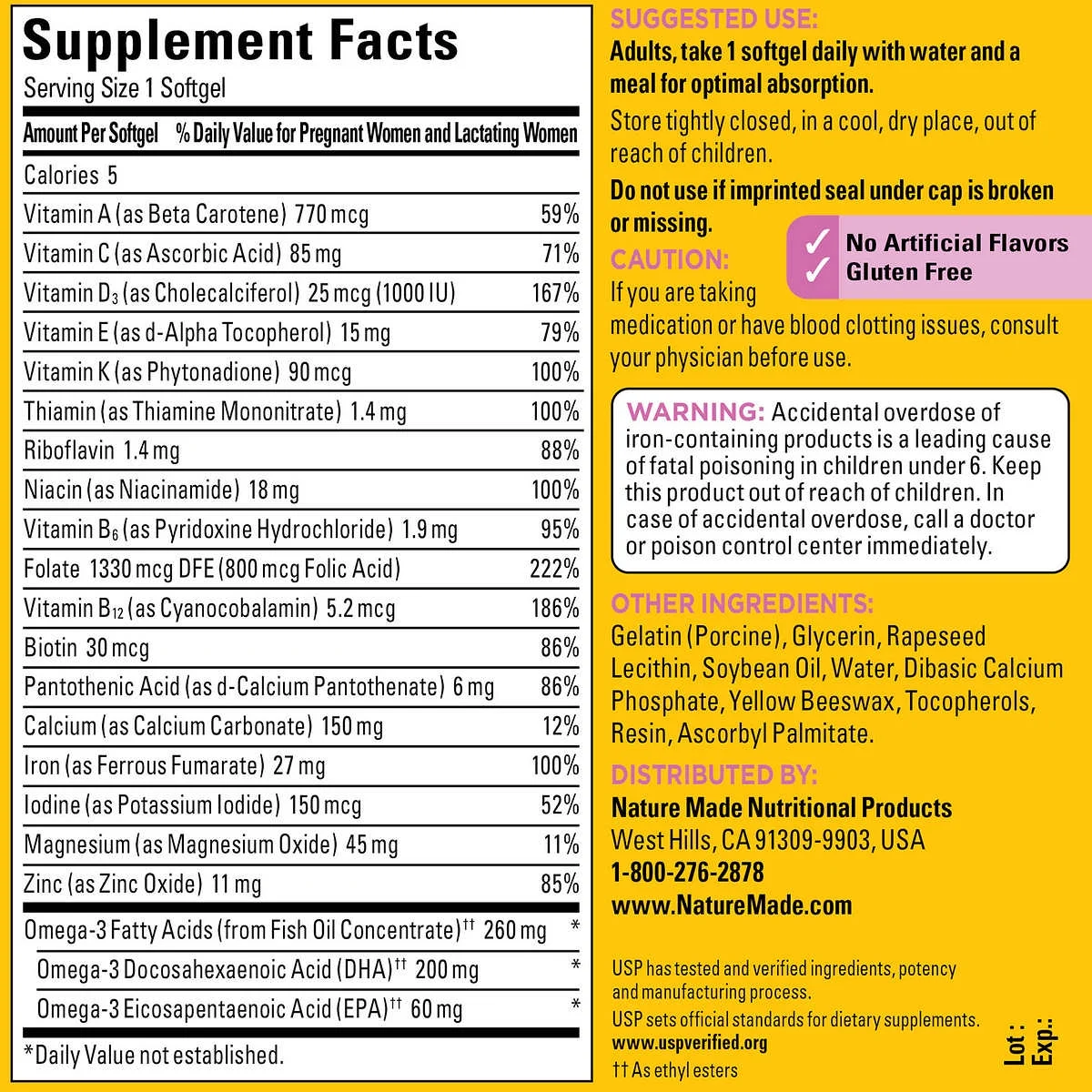 2 Pack | Nature Made Prenatal Multi + DHA, 150 Softgels